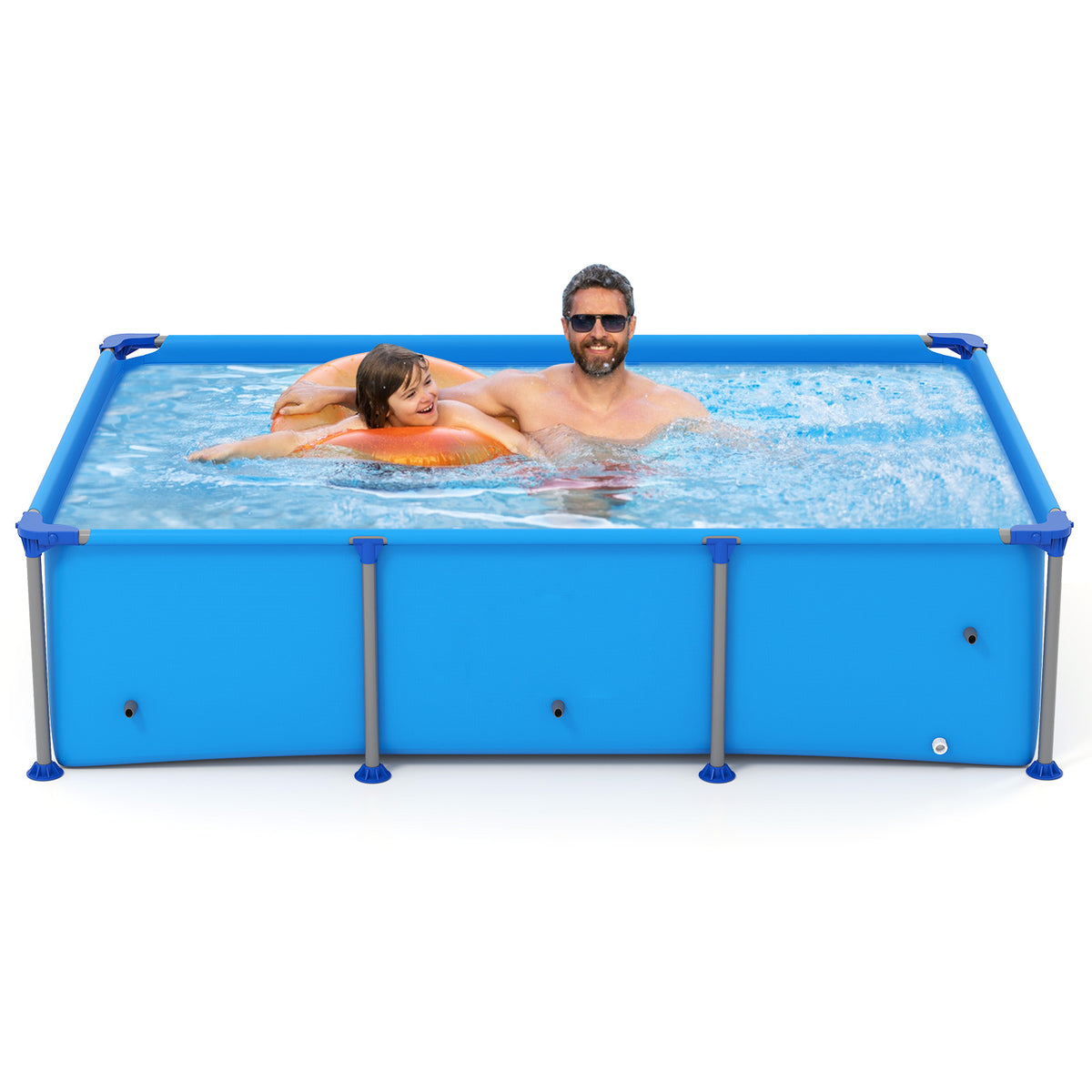 690/978/1158/1617 Gal Outdoor Family Swimming Pool with Metal Frame-6 ft-Swimming Pools-DECOROLALA
