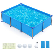 690/978/1158/1617 Gal Outdoor Family Swimming Pool with Metal Frame-6 ft-Swimming Pools-DECOROLALA