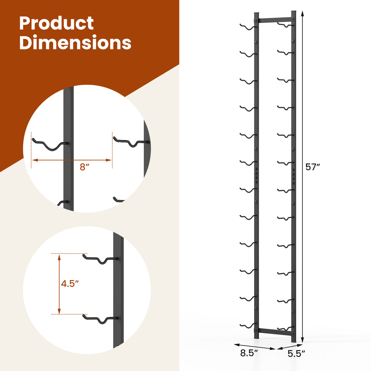 6/9/12-Bottle Rustproof Wall-Mounted Wine Rack-XL-Wine Racks-DECOROLALA