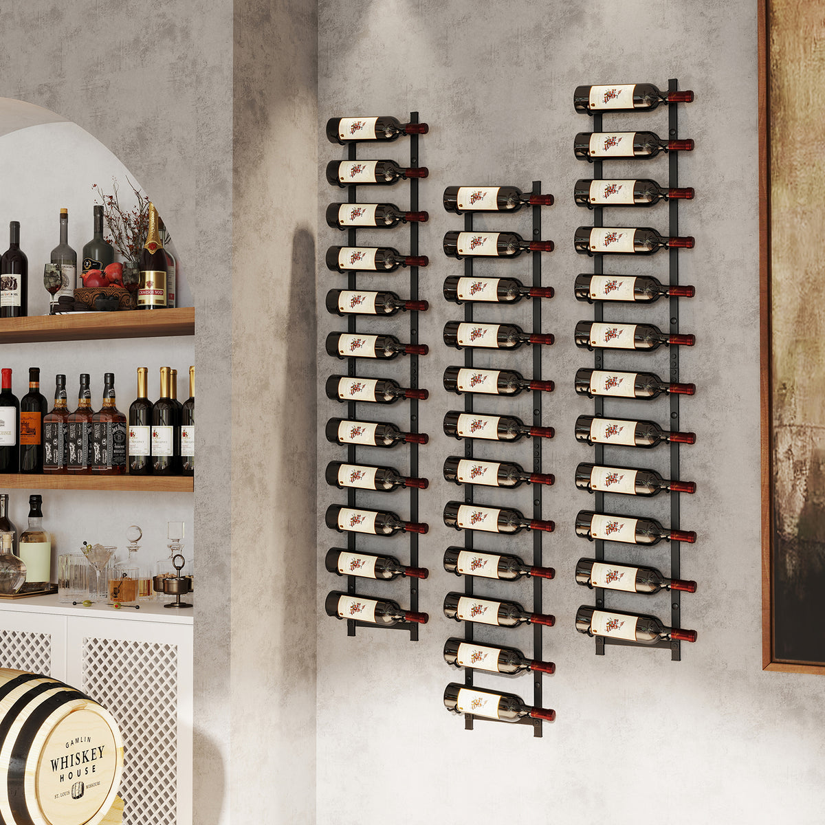 6/9/12-Bottle Rustproof Wall-Mounted Wine Rack-XL-Wine Racks-DECOROLALA