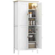 69.5" Kitchen Pantry Cabinet with LED Light, Motion Sensor, White, Modern Storage-DECOROLALA