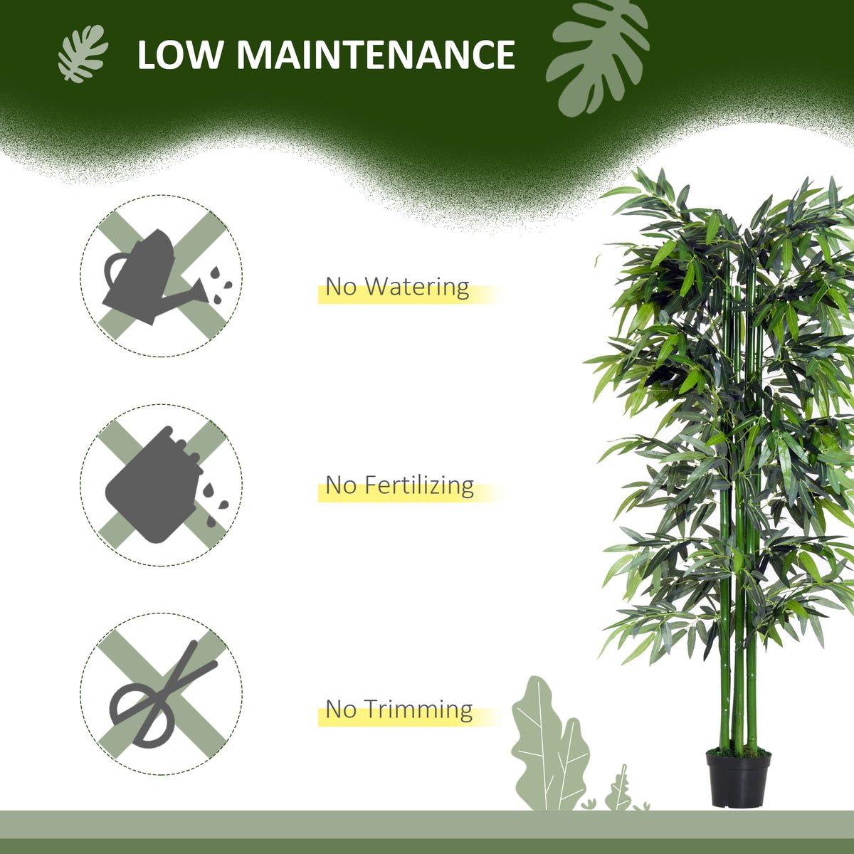 6FT Artificial Bamboo Tree Fake Decorative Plant with Nursery Pot for Indoor D√©cor-Artificial Trees-DECOROLALA