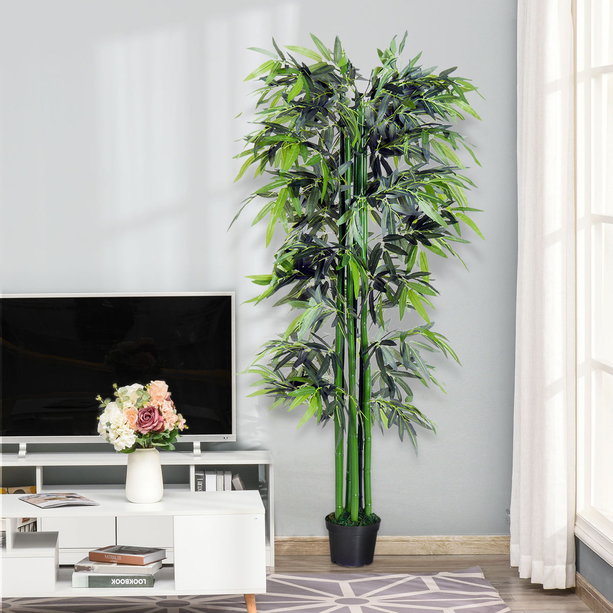 6FT Artificial Bamboo Tree Fake Decorative Plant with Nursery Pot for Indoor D√©cor-Artificial Trees-DECOROLALA
