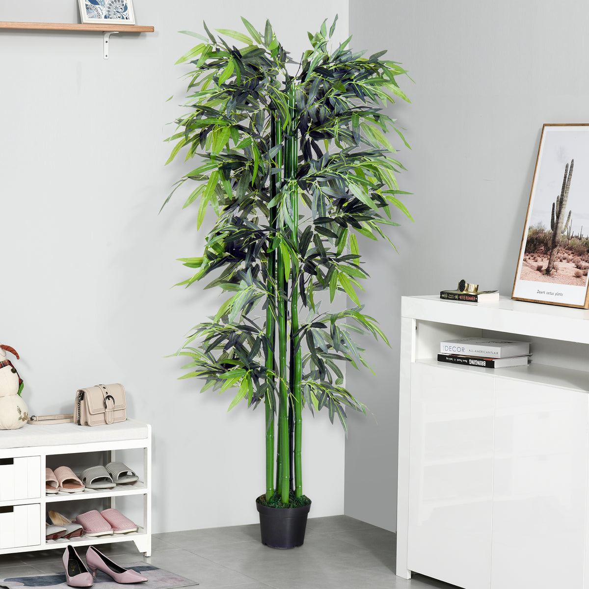6FT Artificial Bamboo Tree Fake Decorative Plant with Nursery Pot for Indoor D√©cor-Artificial Trees-DECOROLALA