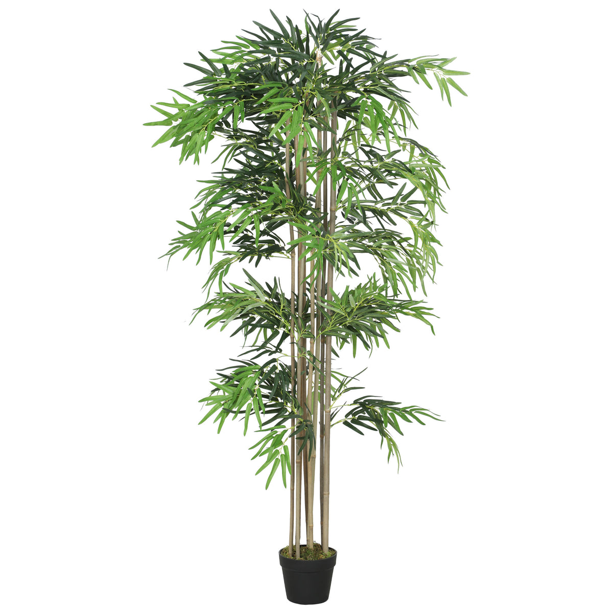 6FT Artificial Bamboo Tree, Fake Plant with 1530 Leaves, Greenery Plant in Nursery Pot for Indoor, Green-Artificial Trees-DECOROLALA
