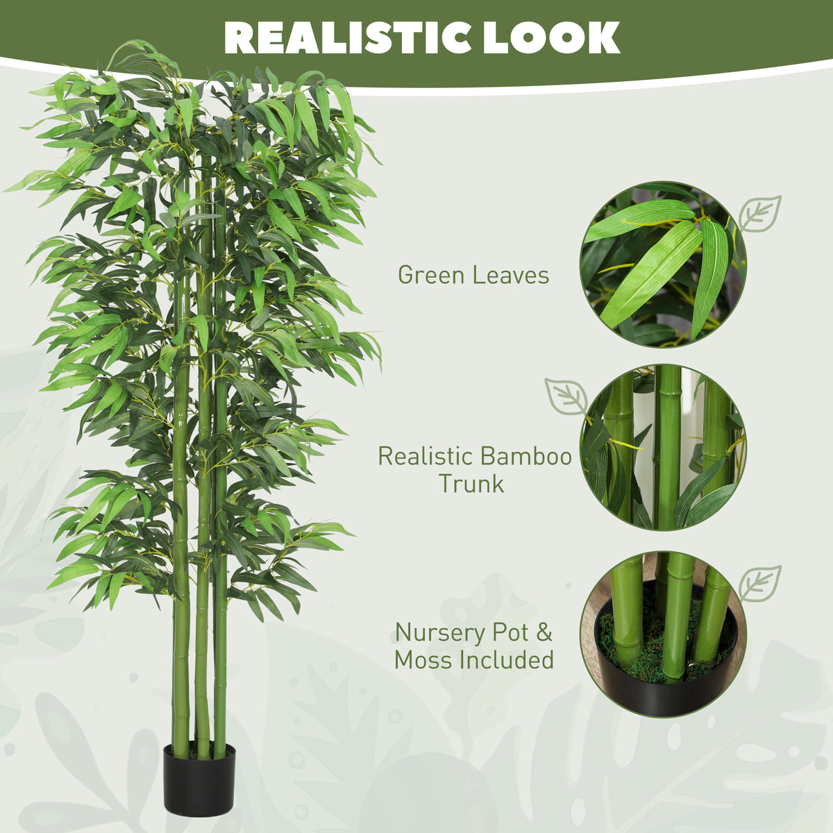 6FT Artificial Bamboo Trees Set of 2, Fake Plants with Nursery Pot for Indoor Decor-Artificial Trees-DECOROLALA