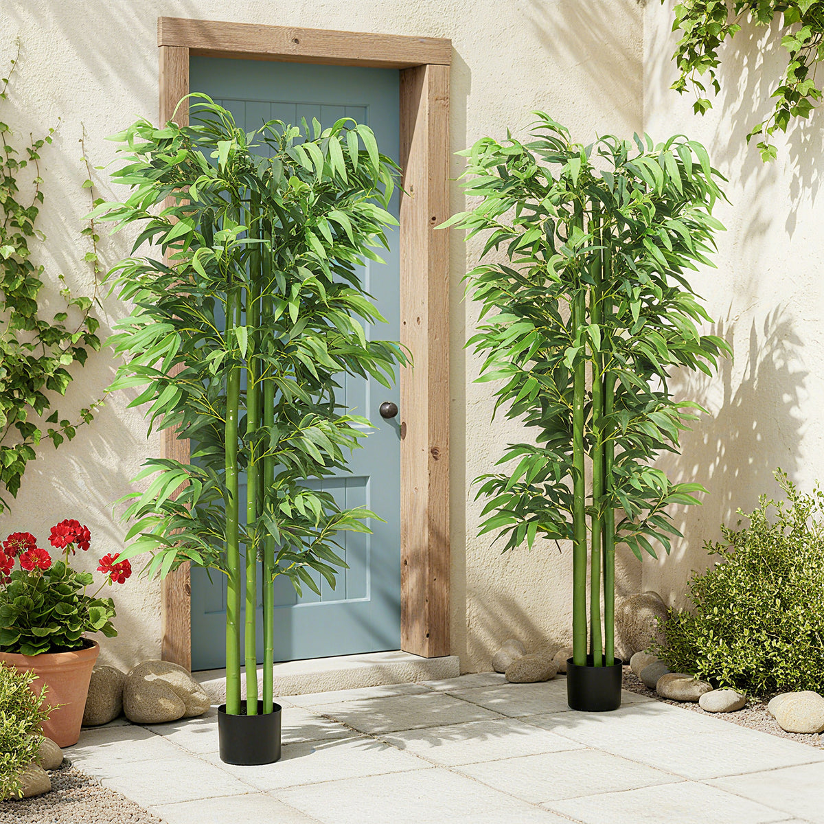 6FT Artificial Bamboo Trees Set of 2, Fake Plants with Nursery Pot for Indoor Decor-Artificial Trees-DECOROLALA