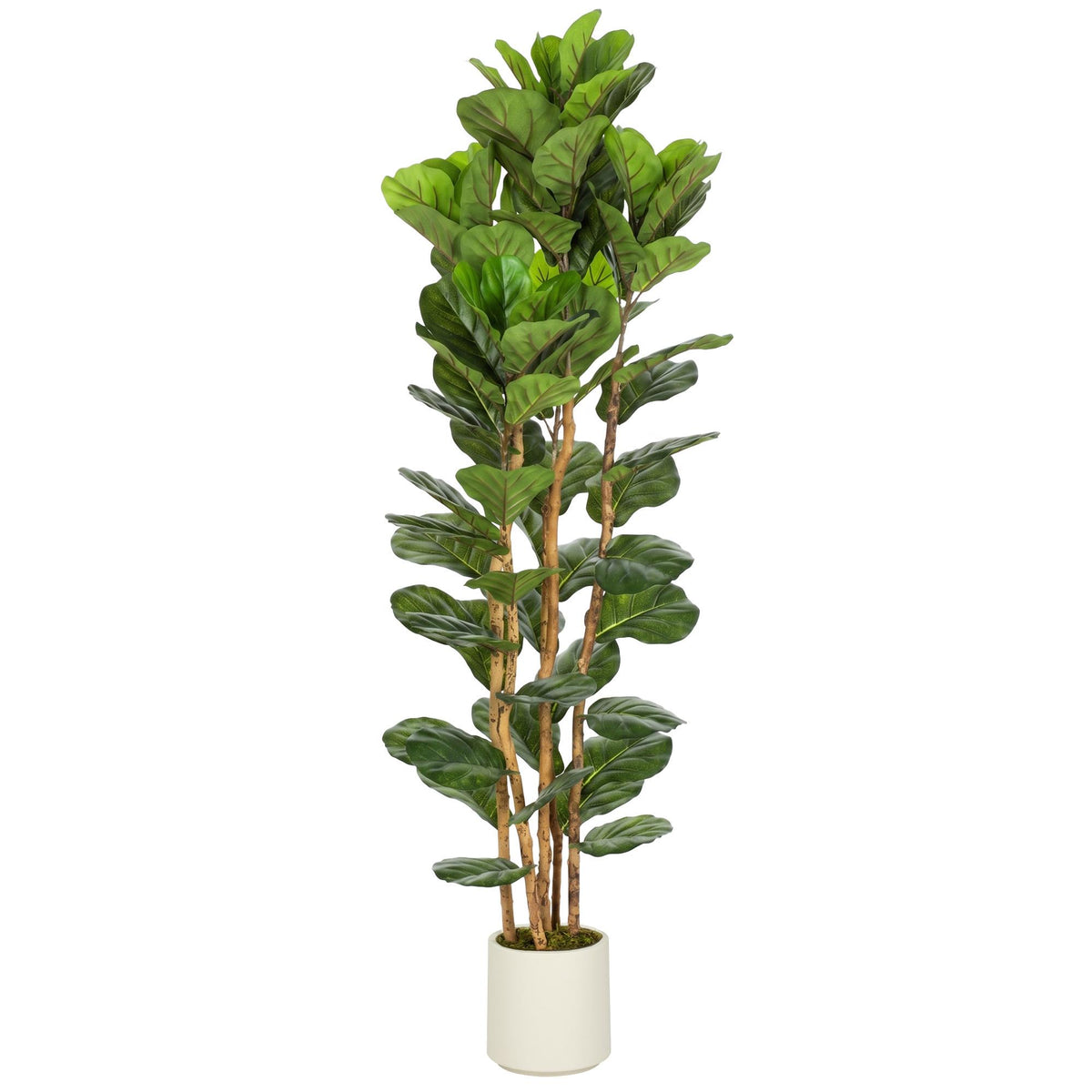 6FT Artificial Fiddle Leaf Fig Tree, Fake Potted Tree with Solid Wood Trunks and Lifelike Leaves for Indoor Decor, Green-Artificial Trees-DECOROLALA