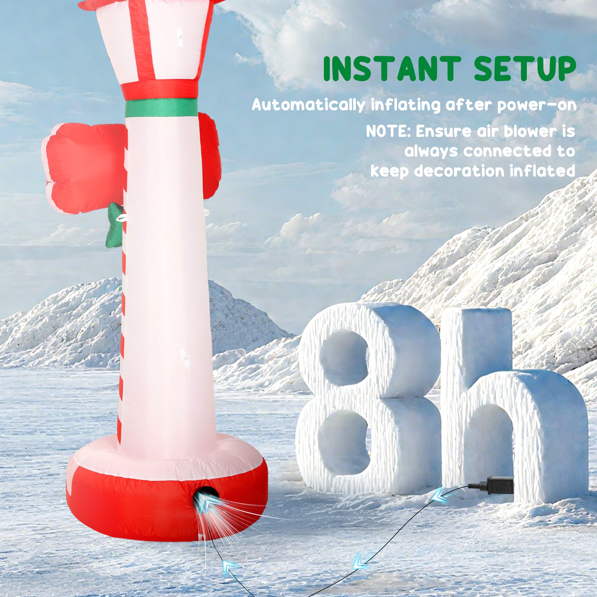 6FT Christmas Inflatable Decoration, Inflatable Lighthouse Xmas Blow Up Decor with LED Lights for Yard, Lawn, Garden-Home Furnishings > Holiday & Seasonal > Christmas Decorations > Christmas Inflatables-DECOROLALA
