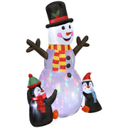 6FT Christmas Inflatables Snowman & Penguins with LED Lights and Flashing Projector Light, Blow Up Inflatable Decoration-Home Furnishings > Holiday & Seasonal > Christmas Decorations > Christmas Inflatables-DECOROLALA