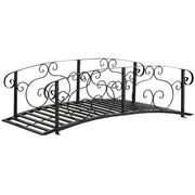 6FT Steel Garden Bridge - Black Decorative Arched Walkway-DECOROLALA