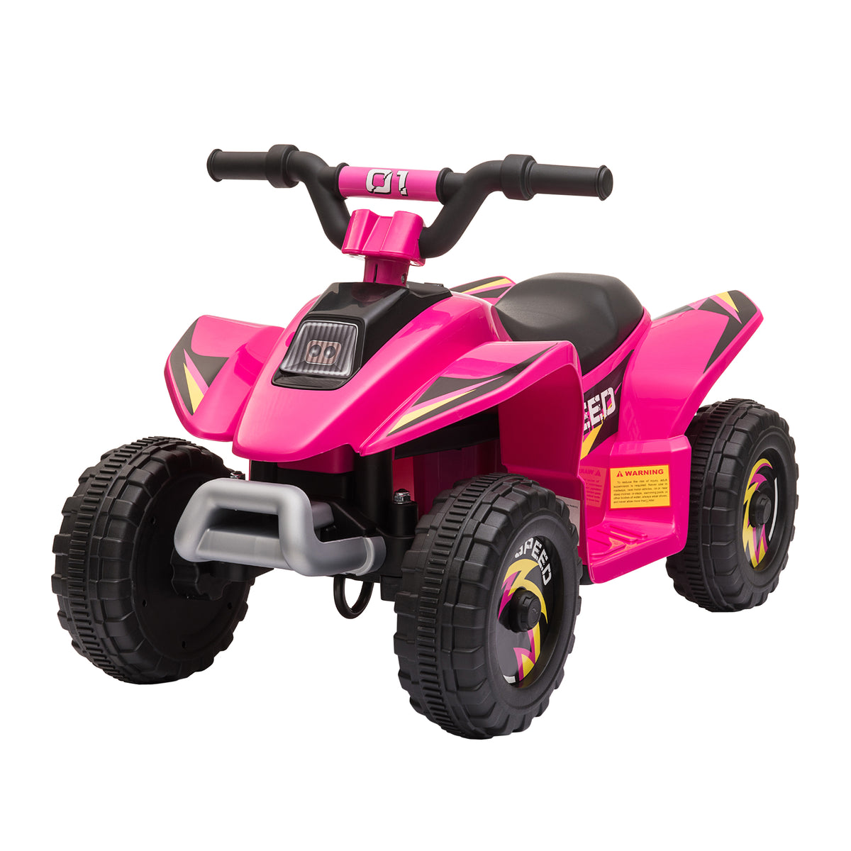 Kids Ride on ATV, 6V Battery Powered Quad Car with Forward, Reverse Switch, for Boys Girls 18-36 Months-Toys & Games > Baby & Toddler Toys > Electric Ride-On Toys > Electric Toy Cars-DECOROLALA