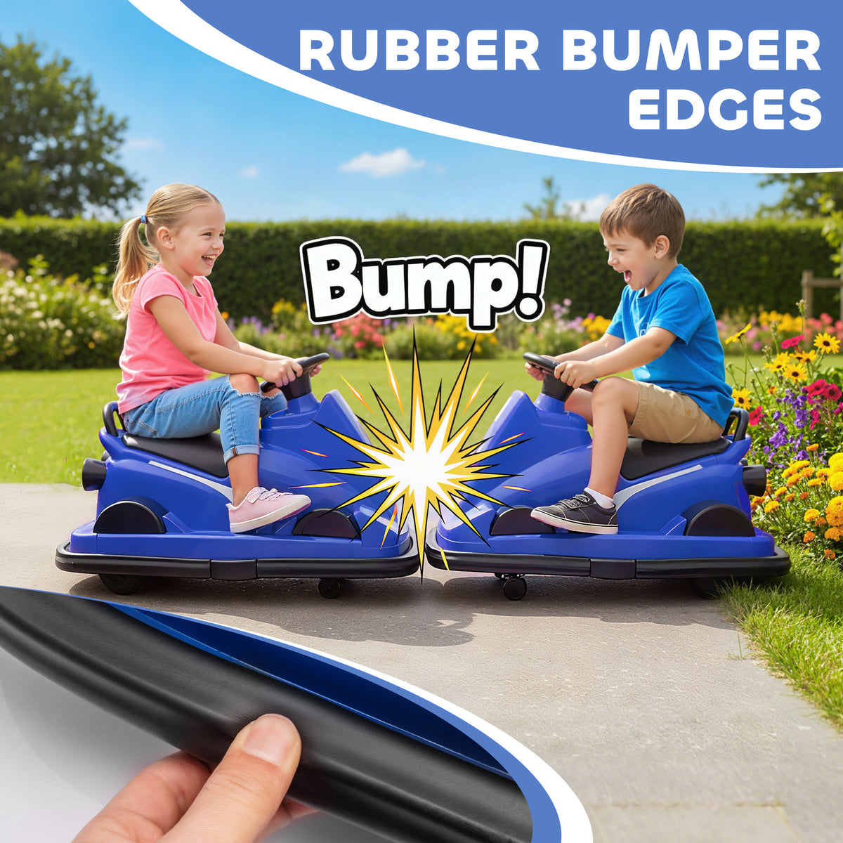 Bumper Car for Kids, 6V Battery Powered Bumping Car with 360 Degree Spin, Dual Motors, Music, for 3-8 Years-Toys & Games > Baby & Toddler Toys > Electric Ride-On Toys > Electric Toy Cars-DECOROLALA