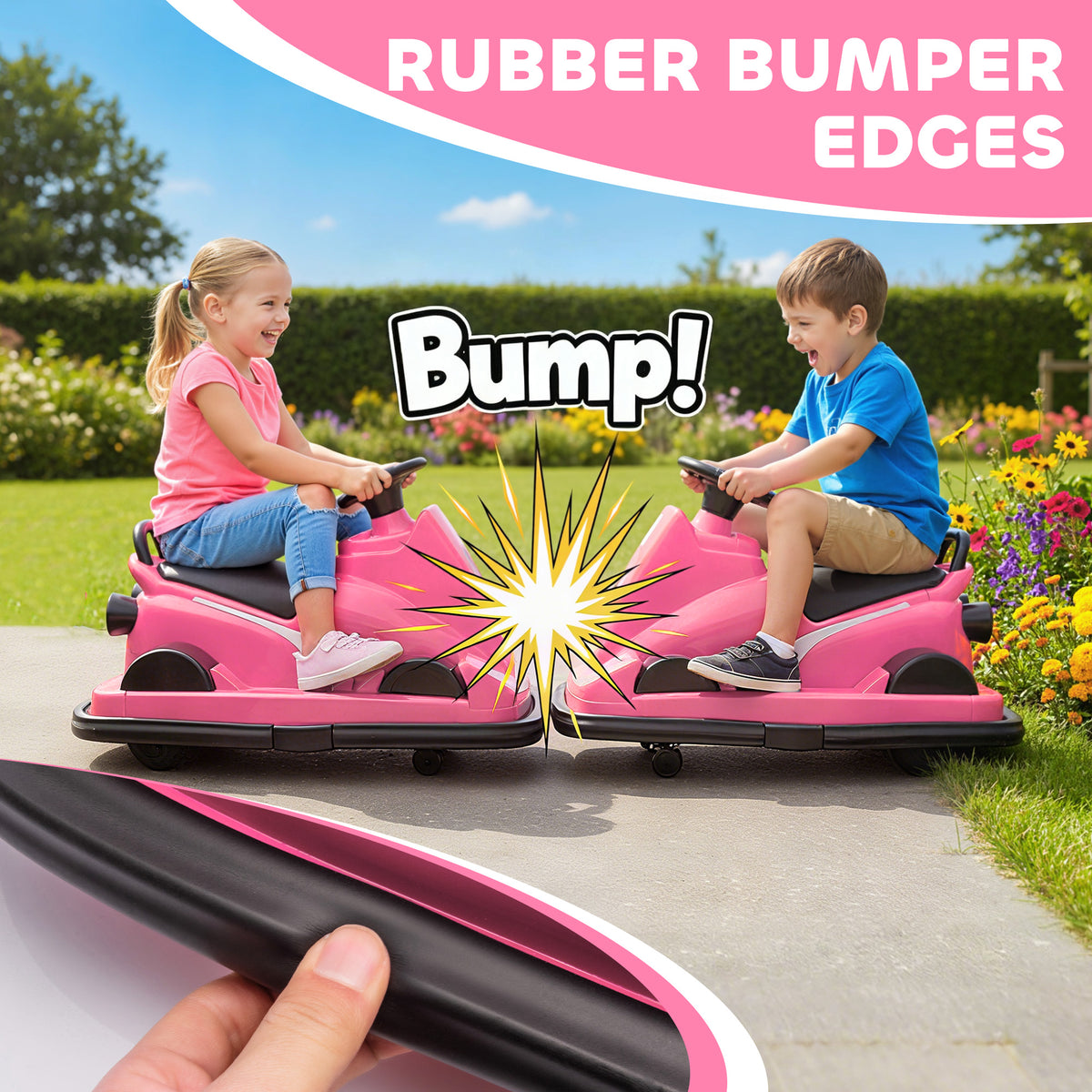 Bumper Car for Kids, 6V Battery Powered Bumping Car with 360 Degree Spin, Dual Motors, Music, for 3-8 Years-Toys & Games > Baby & Toddler Toys > Electric Ride-On Toys > Electric Toy Cars-DECOROLALA