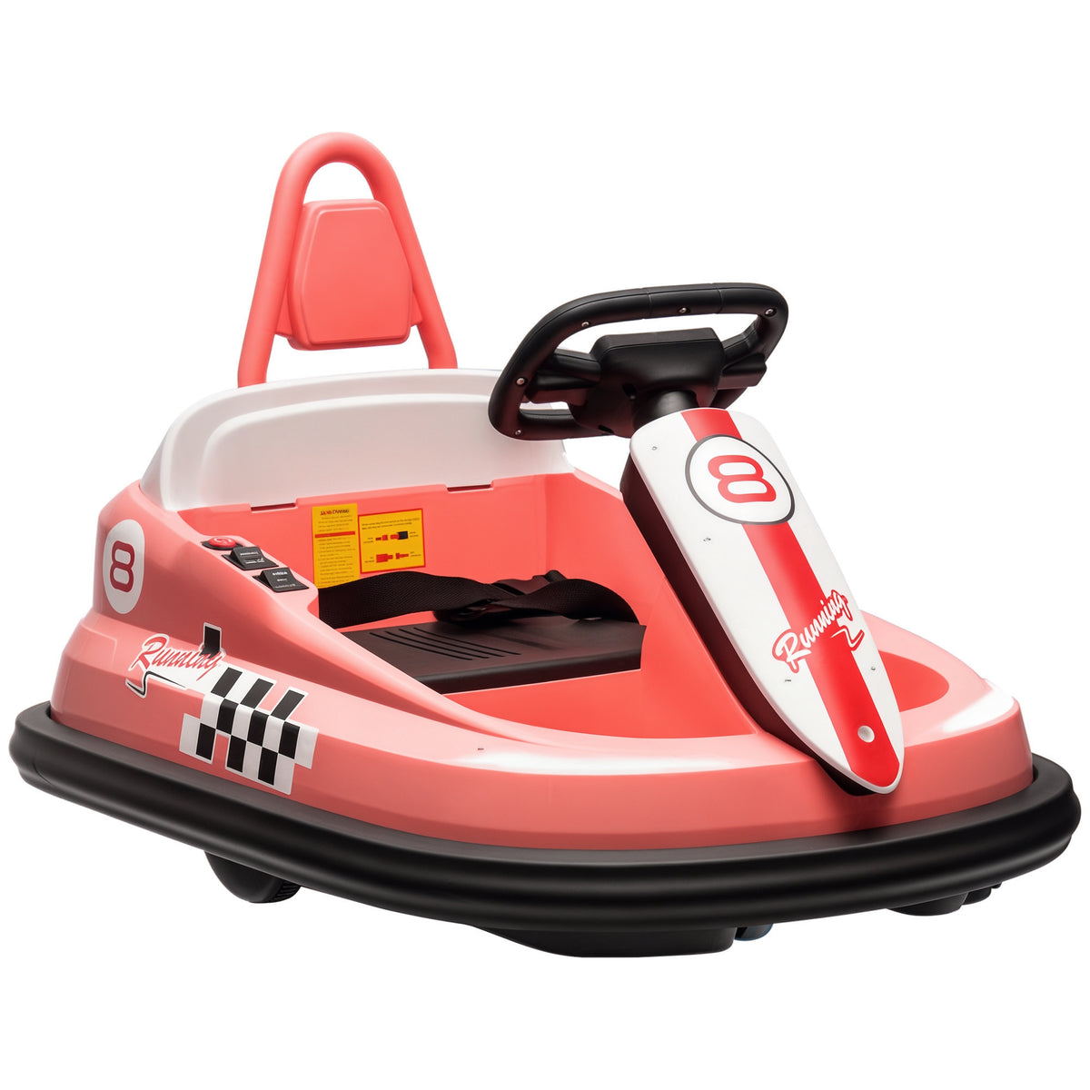 Kids Bumper Car, 6V 360Â° Rotation Electric Ride on Car, Twin Motors Battery Powered Toy with Music, Horn and Lights, Safety Belt, for Boys and Girls Aged 18-48 Months-Toys & Games > Baby & Toddler Toys > Electric Ride-On Toys > Electric Toy Cars-DECOROLALA