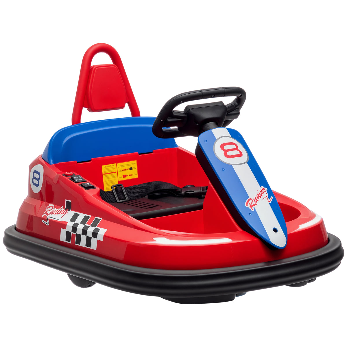Kids Bumper Car, 6V 360Â° Rotation Electric Ride on Car, Twin Motors Battery Powered Toy with Music, Horn and Lights, Safety Belt, for Boys and Girls Aged 18-48 Months-Toys & Games > Baby & Toddler Toys > Electric Ride-On Toys > Electric Toy Cars-DECOROLALA