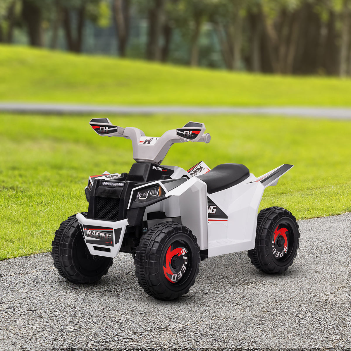 6V Quad Kids Electric Car with Wear-resistant Wheels, for Boys and Girls Aged 18-36 Months-Toys & Games > Baby & Toddler Toys > Electric Ride-On Toys > Electric Toy Cars-DECOROLALA