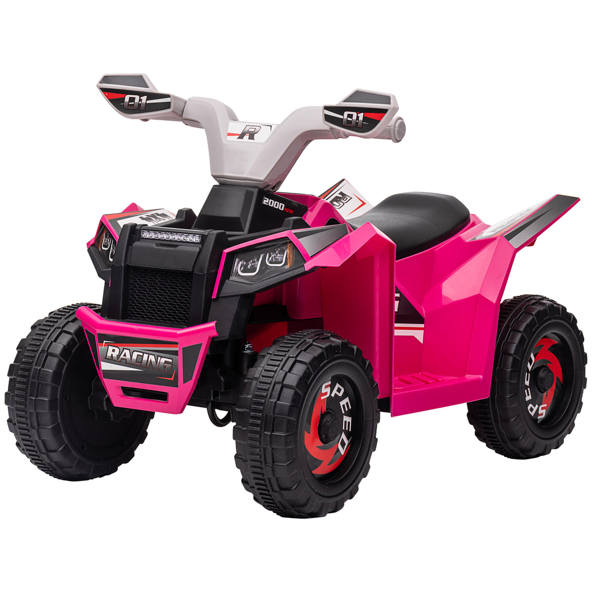 6V Quad Kids Electric Car with Wear-resistant Wheels, for Boys and Girls Aged 18-36 Months-Toys & Games > Baby & Toddler Toys > Electric Ride-On Toys > Electric Toy Cars-DECOROLALA