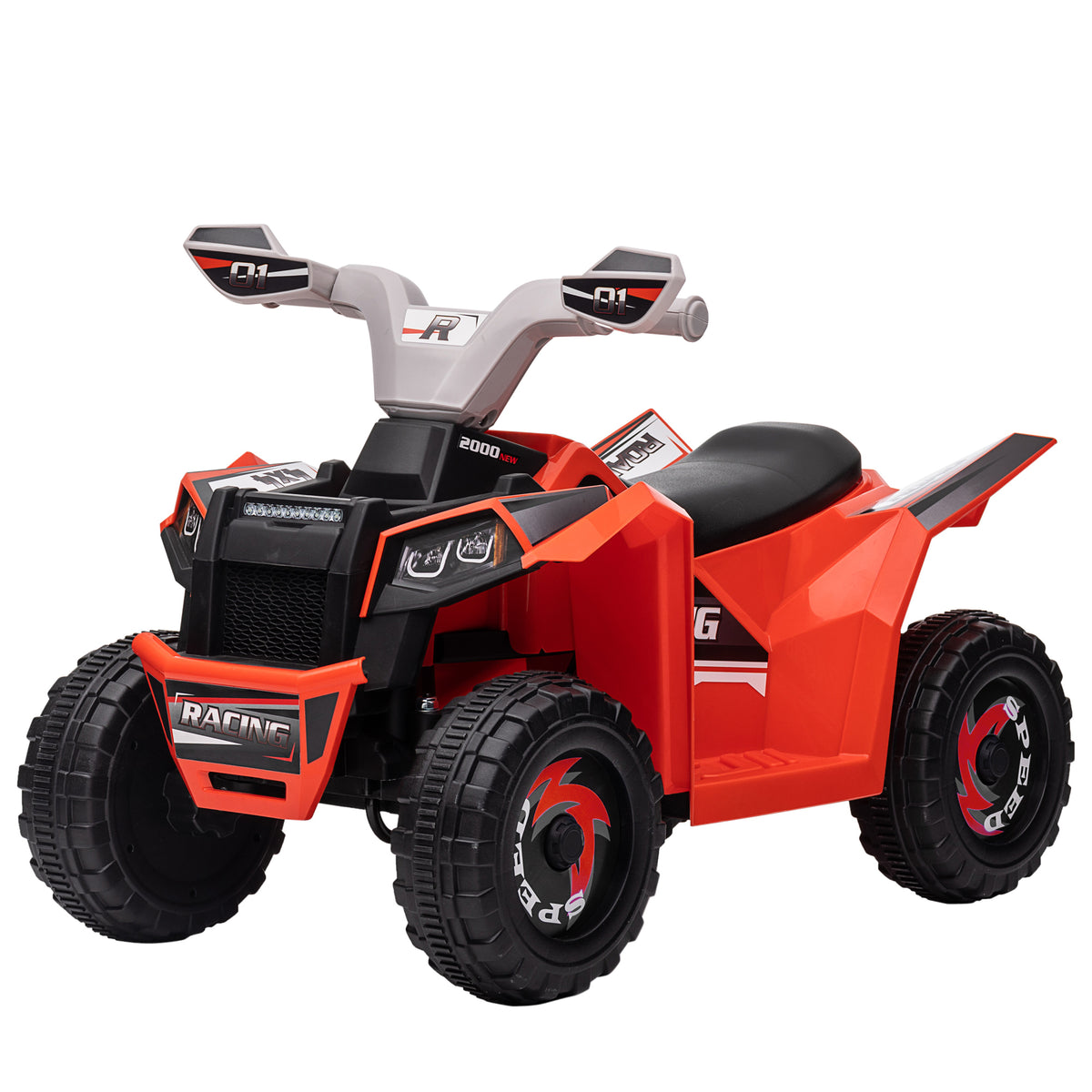 6V Quad Kids Electric Car with Wear-resistant Wheels, for Boys and Girls Aged 18-36 Months-Toys & Games > Baby & Toddler Toys > Electric Ride-On Toys > Electric Toy Cars-DECOROLALA