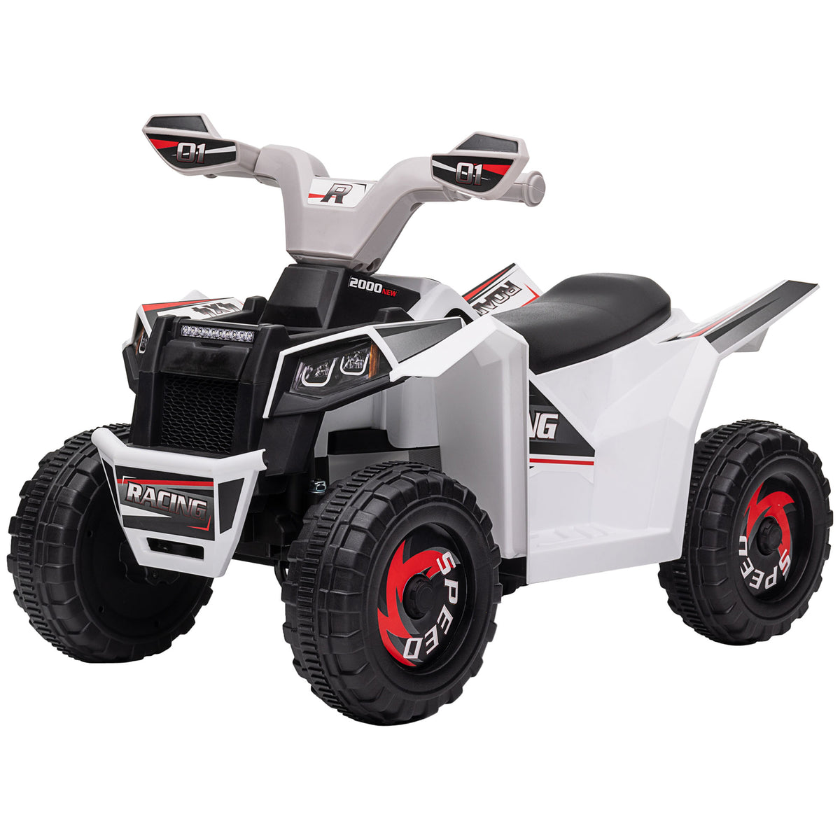 6V Quad Kids Electric Car with Wear-resistant Wheels, for Boys and Girls Aged 18-36 Months-Toys & Games > Baby & Toddler Toys > Electric Ride-On Toys > Electric Toy Cars-DECOROLALA