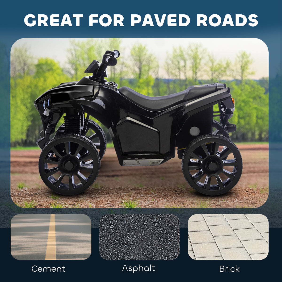 6V Kids ATV, 4 Wheeler Electric Ride on Car with Music and LED Headlights, for Ages 18-56 Months Boys and Girls-Toys & Games > Baby & Toddler Toys > Electric Ride-On Toys > Electric Toy Cars-DECOROLALA
