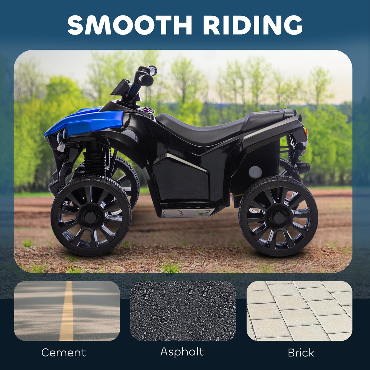 6V Kids ATV, 4 Wheeler Electric Ride on Car with Music and LED Headlights, for Ages 18-56 Months Boys and Girls-Toys & Games > Baby & Toddler Toys > Electric Ride-On Toys > Electric Toy Cars-DECOROLALA