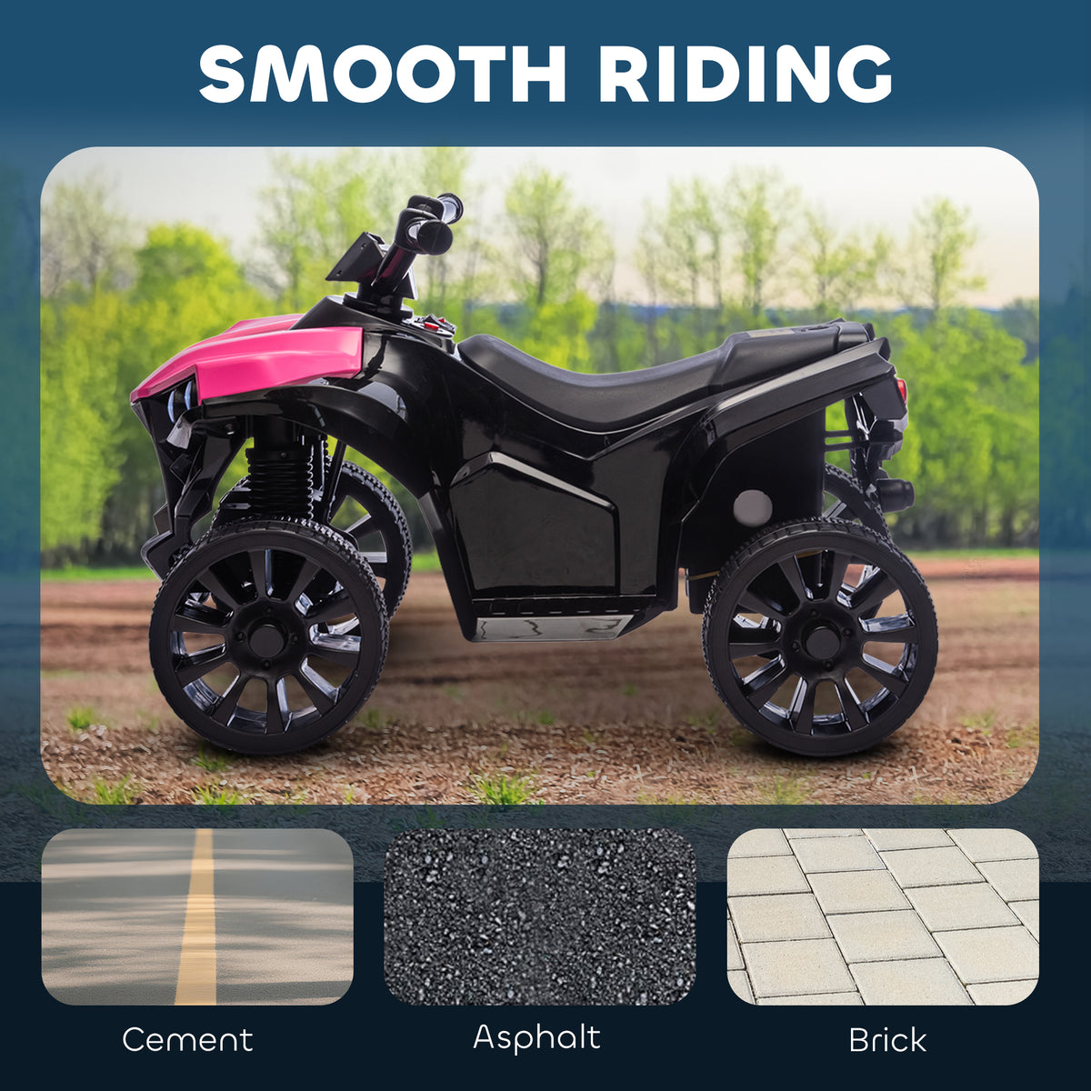 6V Kids ATV, 4 Wheeler Electric Ride on Car with Music and LED Headlights, for Ages 18-56 Months Boys and Girls-Toys & Games > Baby & Toddler Toys > Electric Ride-On Toys > Electric Toy Cars-DECOROLALA