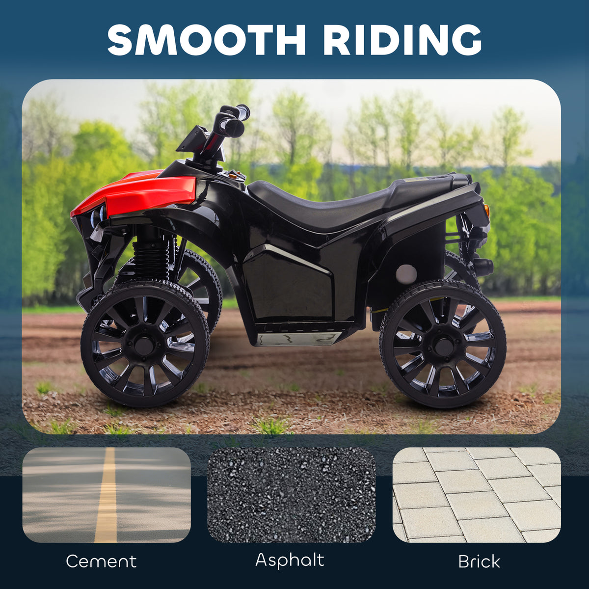 6V Kids ATV, 4 Wheeler Electric Ride on Car with Music and LED Headlights, for Ages 18-56 Months Boys and Girls-Toys & Games > Baby & Toddler Toys > Electric Ride-On Toys > Electric Toy Cars-DECOROLALA