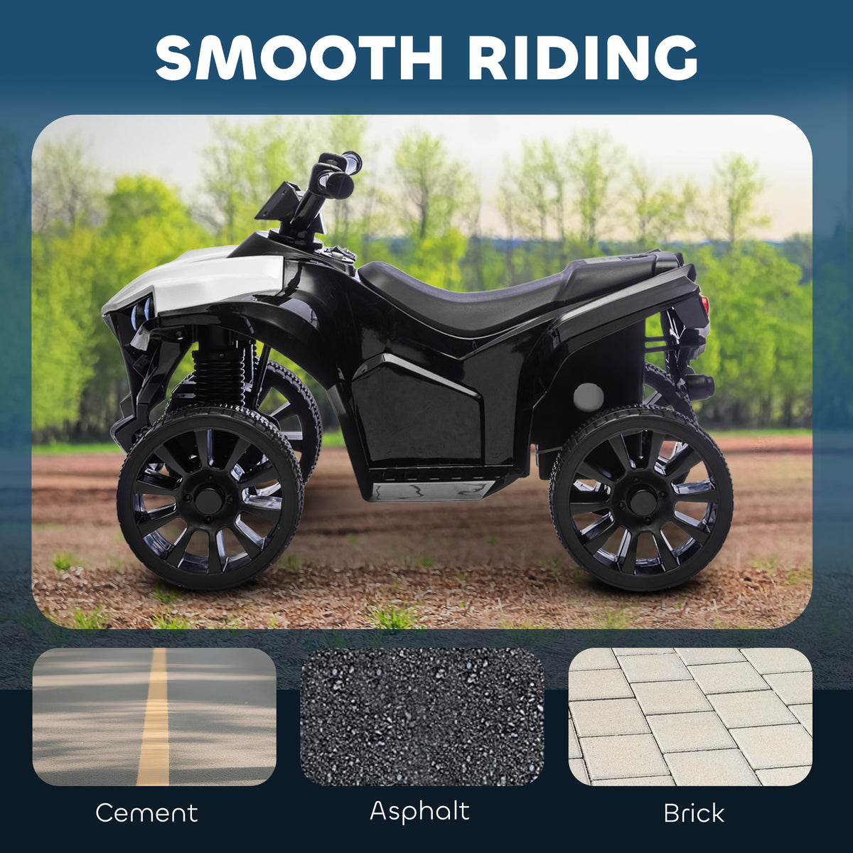 6V Kids ATV, 4 Wheeler Electric Ride on Car with Music and LED Headlights, for Ages 18-56 Months Boys and Girls-Toys & Games > Baby & Toddler Toys > Electric Ride-On Toys > Electric Toy Cars-DECOROLALA