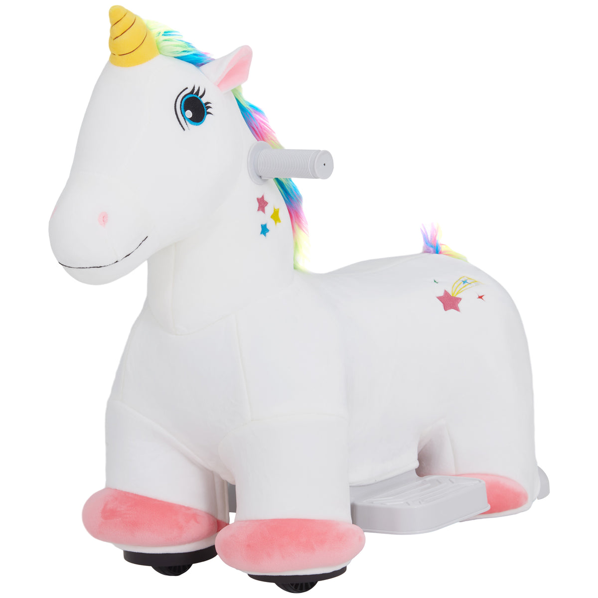 6V Ride on Unicorn, Battery Powered Kids Riding Pony with Music Forward, Aged 18-36 Months, White-Toys & Games > Baby & Toddler Toys > Riding & Rocking Toys > Rocking Horses-DECOROLALA