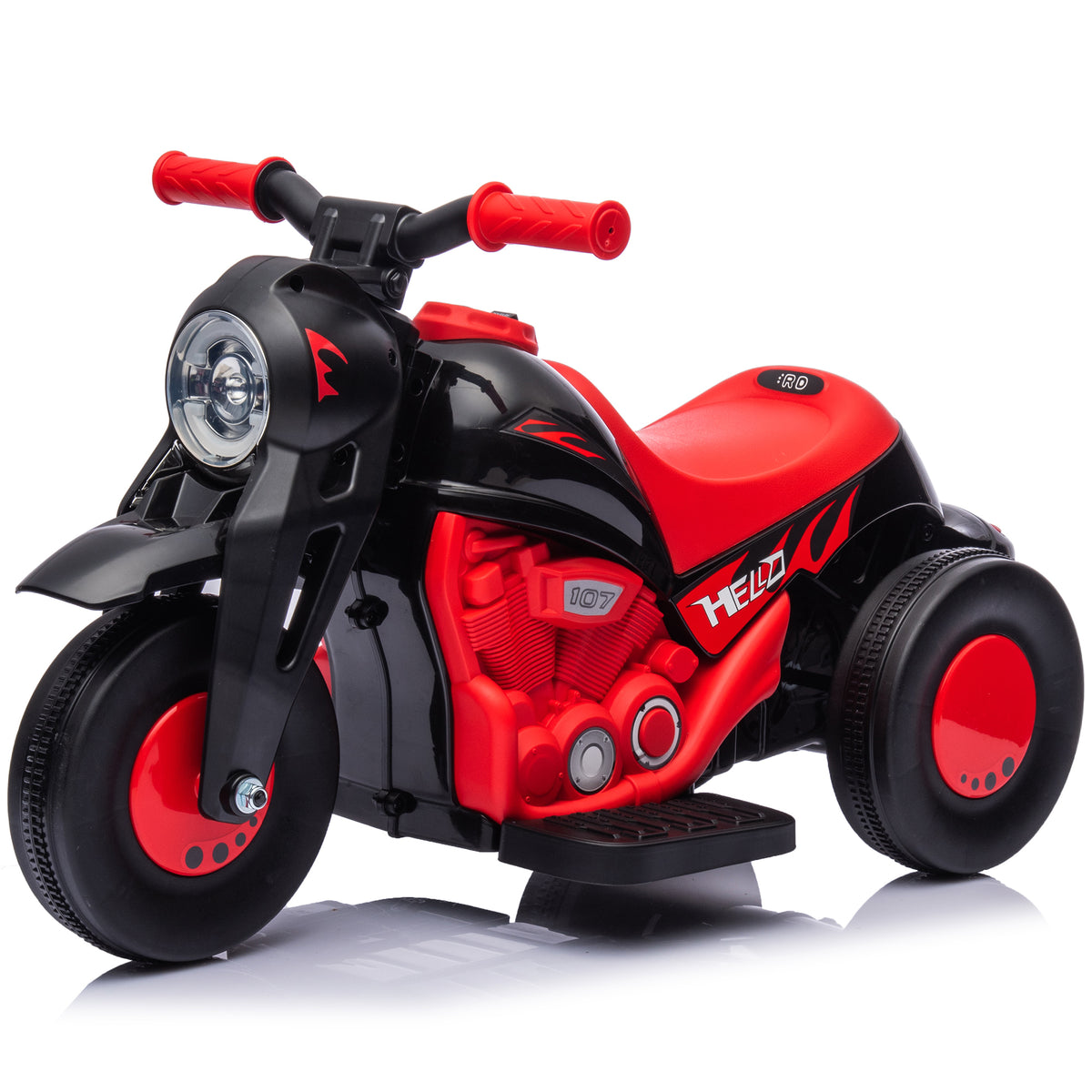 Electric Motorcycle for Kids, 6V Ride on Bubble Car with LED Headlight, Music, Pedal, for 2-5 Years-Toys & Games > Baby & Toddler Toys > Electric Ride-On Toys > Electric Motorcycles-DECOROLALA