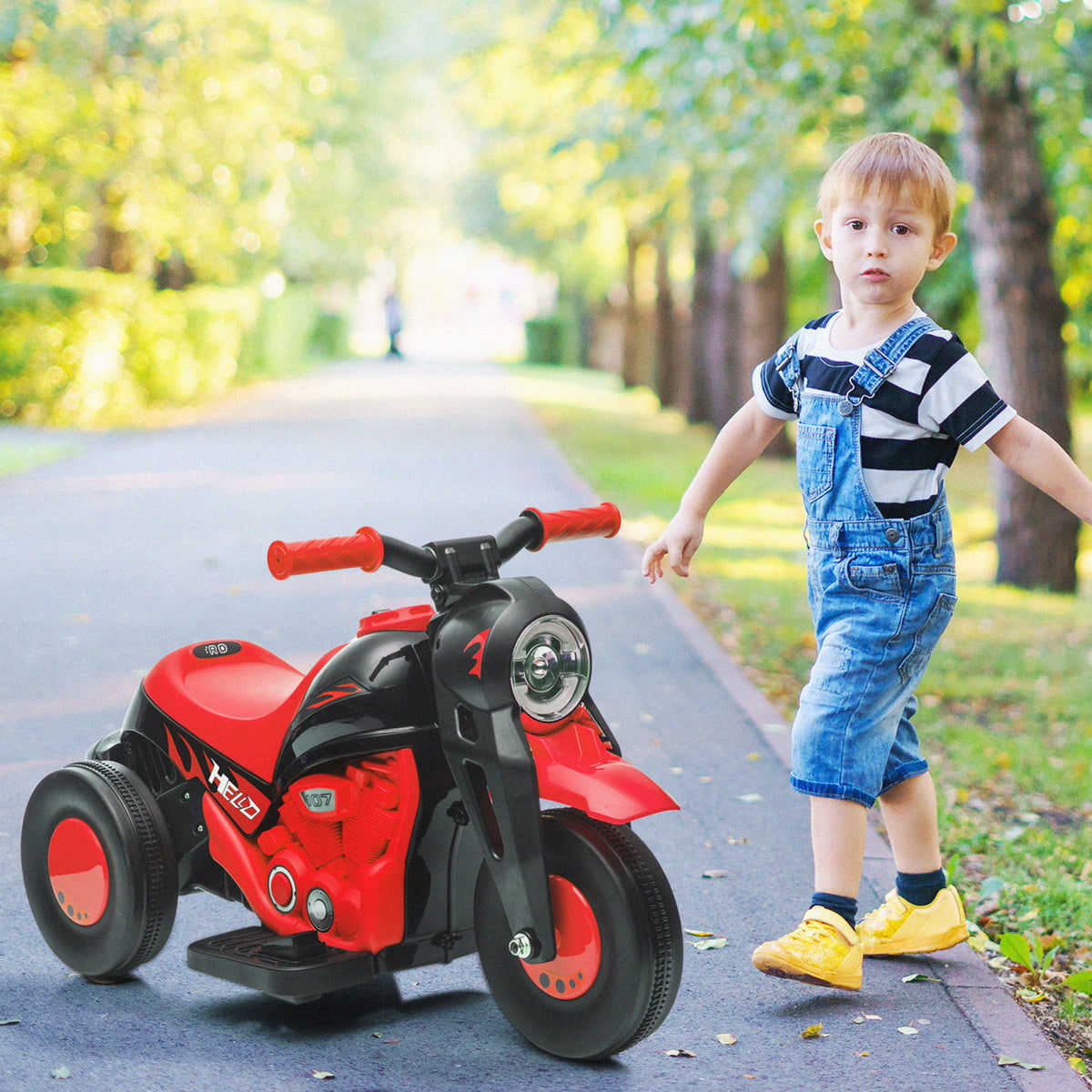 Electric Motorcycle for Kids, 6V Ride on Bubble Car with LED Headlight, Music, Pedal, for 2-5 Years-Toys & Games > Baby & Toddler Toys > Electric Ride-On Toys > Electric Motorcycles-DECOROLALA