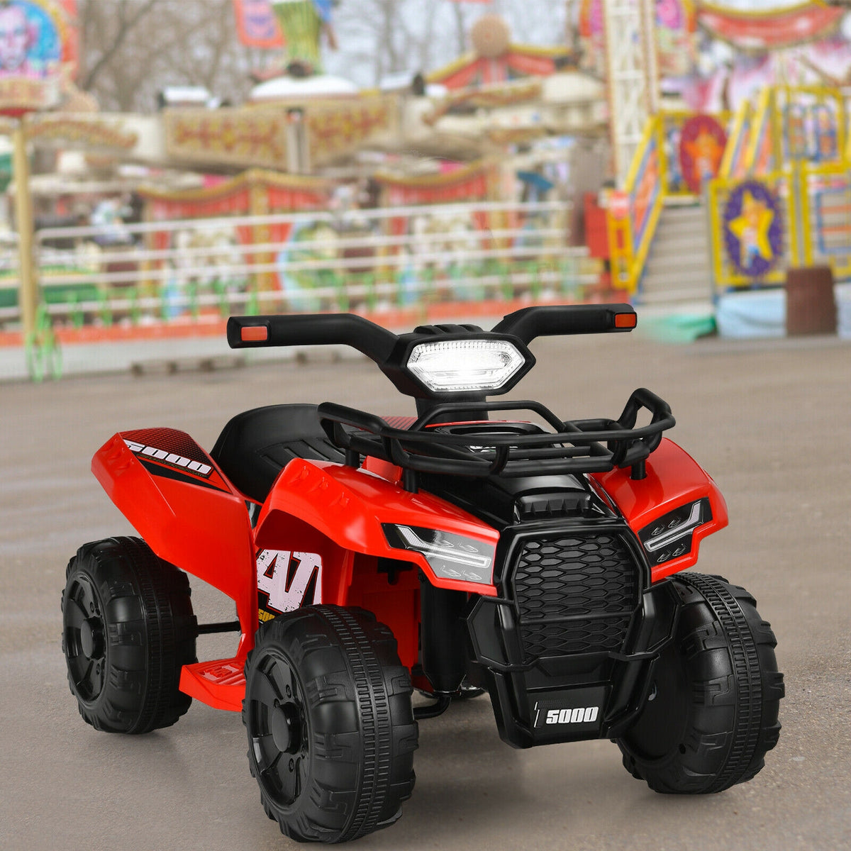 6V Kids Electric Ride-On ATV Quad with LED Lights and MP3 Player