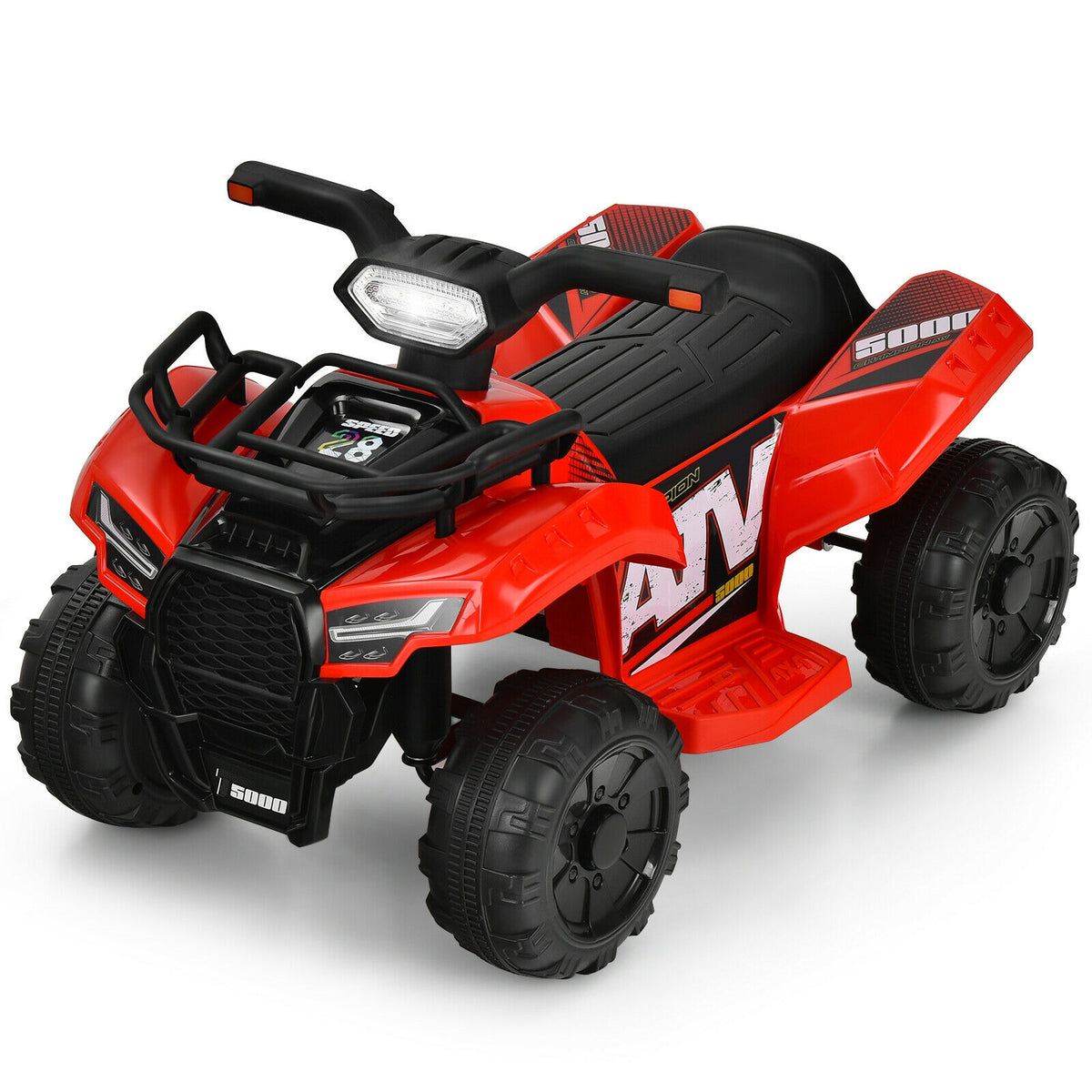 6V Kids Electric Ride-On ATV Quad with LED Lights and MP3 Player