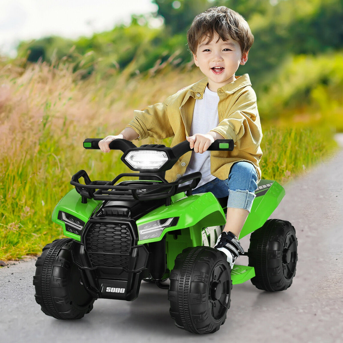 6V Kids Electric Ride-On ATV Quad with LED Lights and MP3 Player
