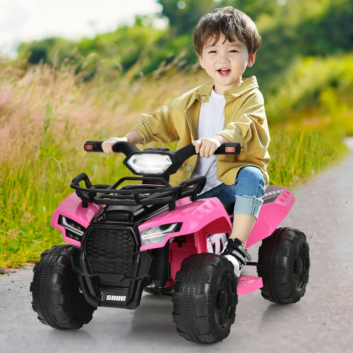 6V Kids Electric Ride-On ATV Quad with LED Lights and MP3 Player