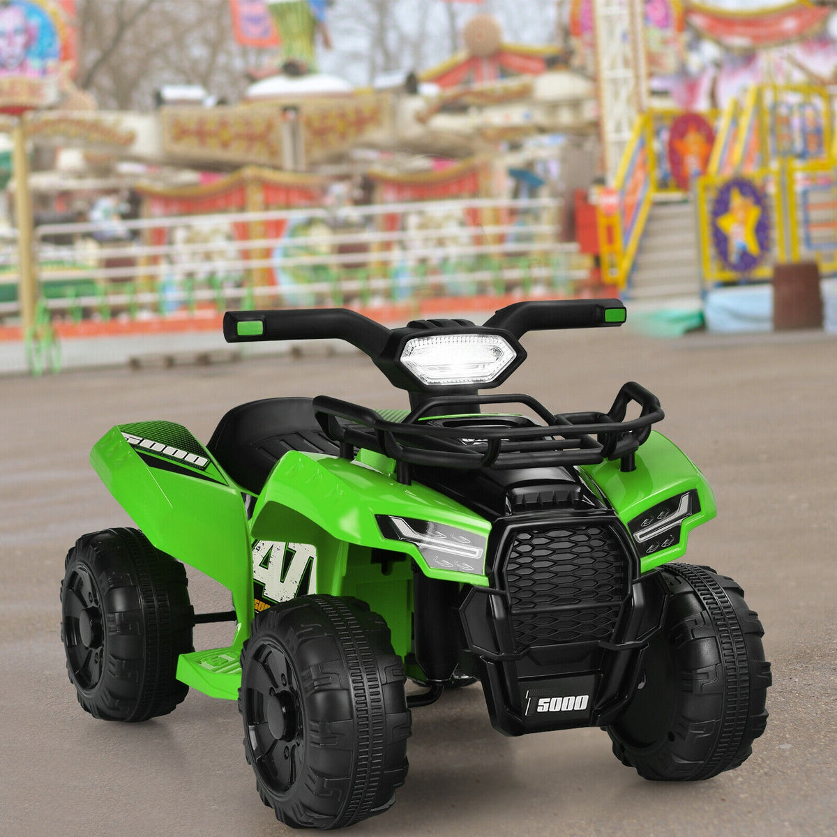 6V Kids Electric Ride-On ATV Quad with LED Lights and MP3 Player
