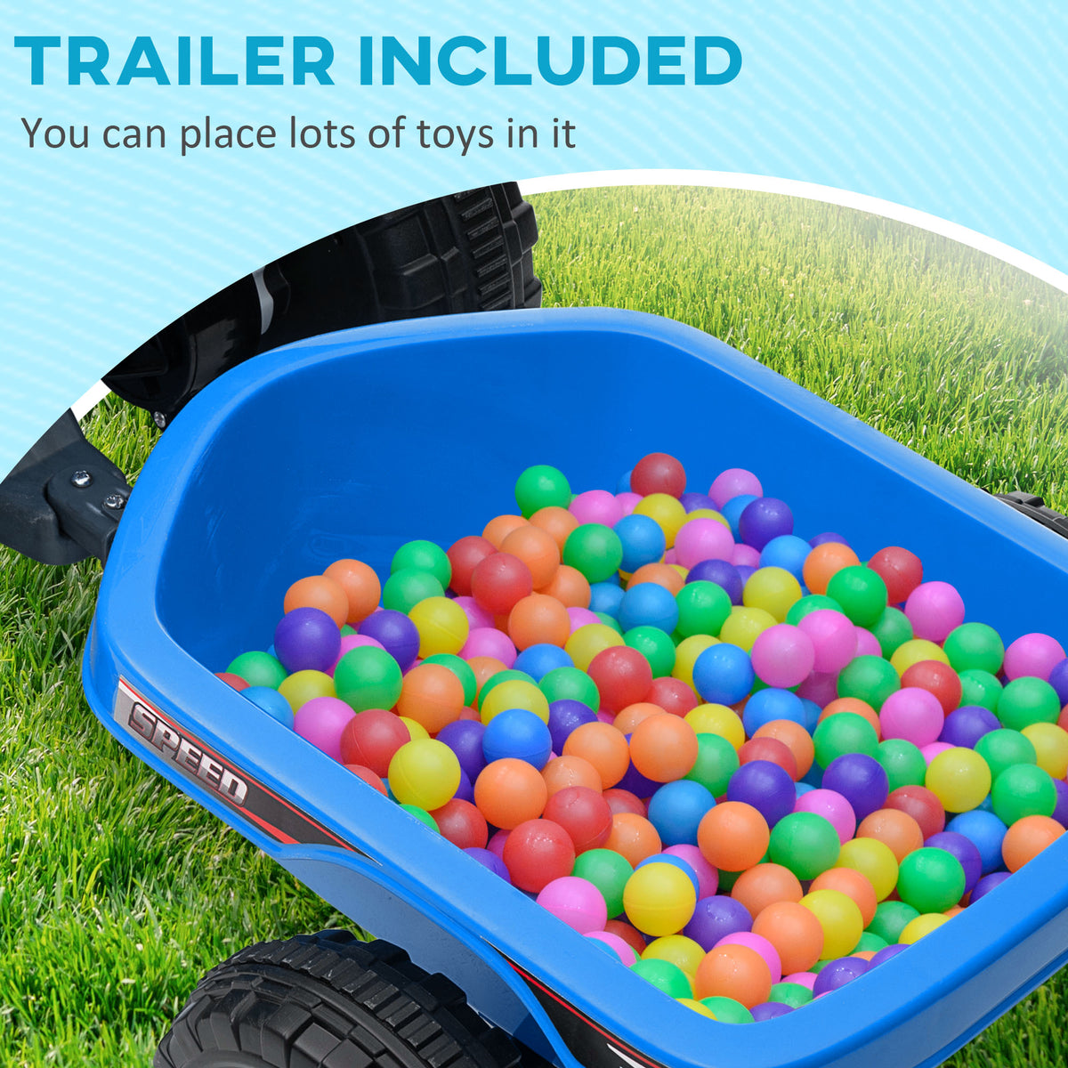 6V Kids ATV Quad, Battery Powered Electric Vehicle for Kids with Back Trailer, Wear-resistant Wheels, for Boys and Girls-Toys & Games > Baby & Toddler Toys > Electric Ride-On Toys > Electric Toy Cars-DECOROLALA