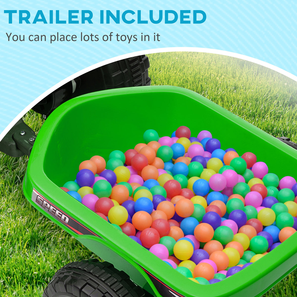 6V Kids ATV Quad, Battery Powered Electric Vehicle for Kids with Back Trailer, Wear-resistant Wheels, for Boys and Girls-Toys & Games > Baby & Toddler Toys > Electric Ride-On Toys > Electric Toy Cars-DECOROLALA