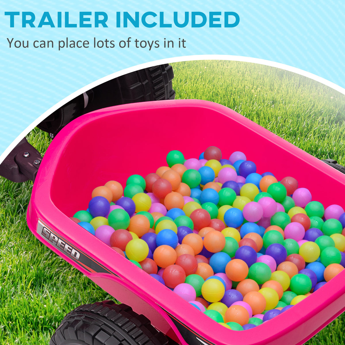 6V Kids ATV Quad, Battery Powered Electric Vehicle for Kids with Back Trailer, Wear-resistant Wheels, for Boys and Girls-Toys & Games > Baby & Toddler Toys > Electric Ride-On Toys > Electric Toy Cars-DECOROLALA