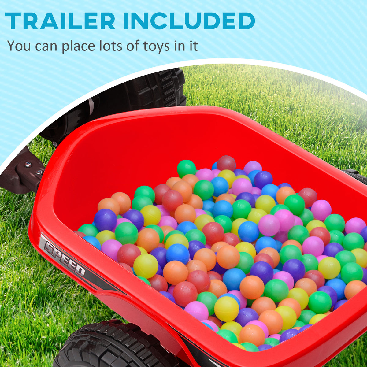 6V Kids ATV Quad, Battery Powered Electric Vehicle for Kids with Back Trailer, Wear-resistant Wheels, for Boys and Girls-Toys & Games > Baby & Toddler Toys > Electric Ride-On Toys > Electric Toy Cars-DECOROLALA