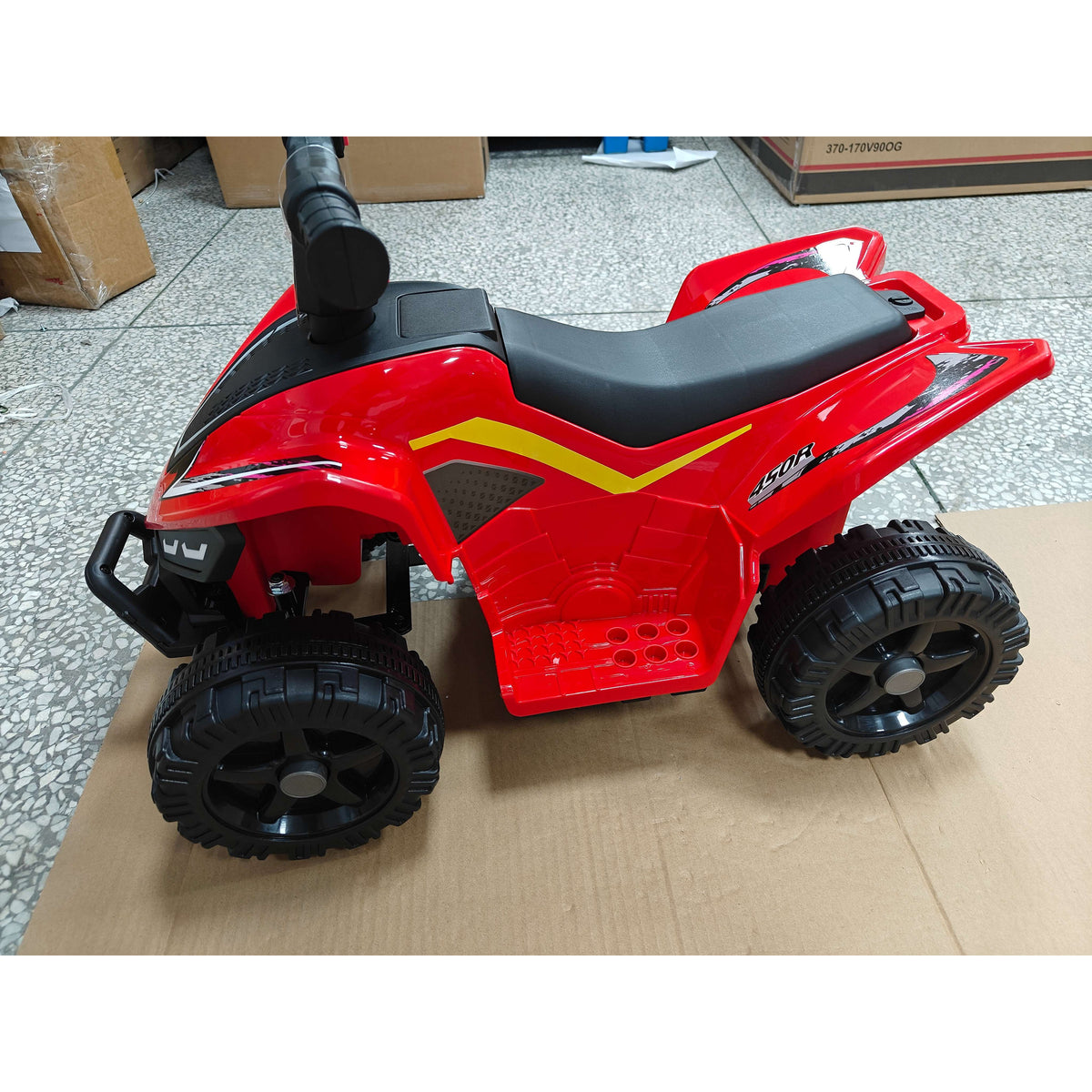 6V Kids ATV, 4 Wheels Kids Quad with Button Control, 45Mins Runtime, Max 1.2MPH, Max 55lbs Load for 18-48 M-Toys & Games > Baby & Toddler Toys > Electric Ride-On Toys > Electric Toy Cars-DECOROLALA