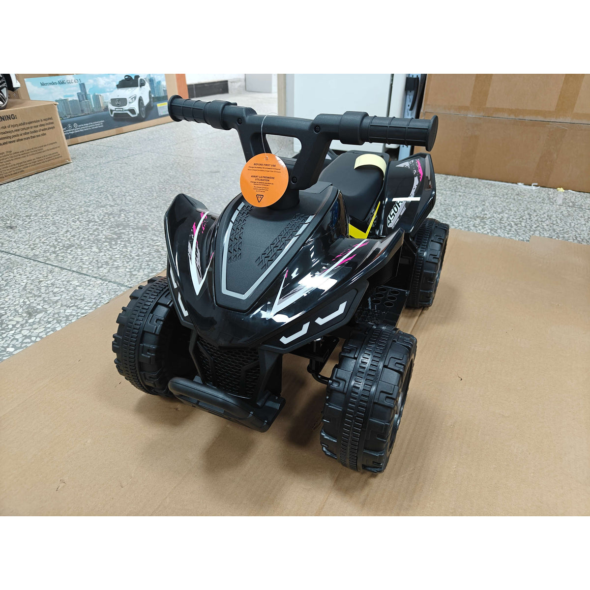 6V Kids ATV, 4 Wheels Kids Quad with Button Control, 45Mins Runtime, Max 1.2MPH, Max 55lbs Load for 18-48 M-Toys & Games > Baby & Toddler Toys > Electric Ride-On Toys > Electric Toy Cars-DECOROLALA