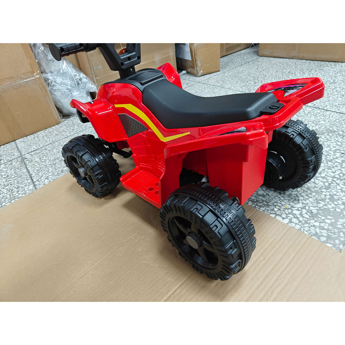 6V Kids ATV, 4 Wheels Kids Quad with Button Control, 45Mins Runtime, Max 1.2MPH, Max 55lbs Load for 18-48 M-Toys & Games > Baby & Toddler Toys > Electric Ride-On Toys > Electric Toy Cars-DECOROLALA