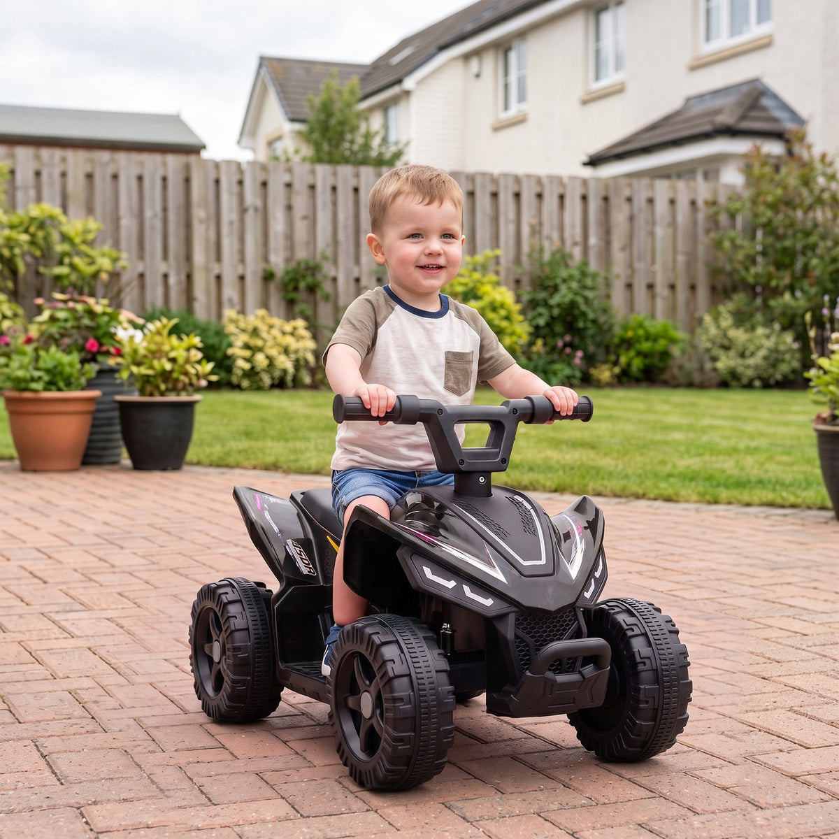 6V Kids ATV, 4 Wheels Kids Quad with Button Control, 45Mins Runtime, Max 1.2MPH, Max 55lbs Load for 18-48 M-Toys & Games > Baby & Toddler Toys > Electric Ride-On Toys > Electric Toy Cars-DECOROLALA