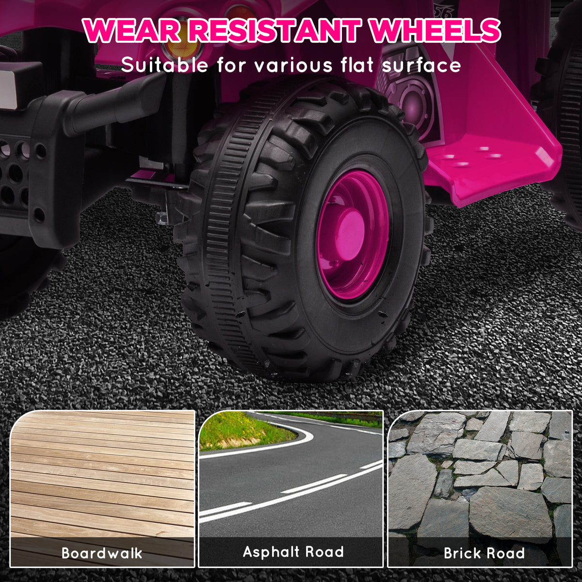 6V Kids ATV Quad w/ Music, Forward, for 2-6 Years, Pink-Toys & Games > Baby & Toddler Toys > Electric Ride-On Toys > Electric Toy Cars-DECOROLALA