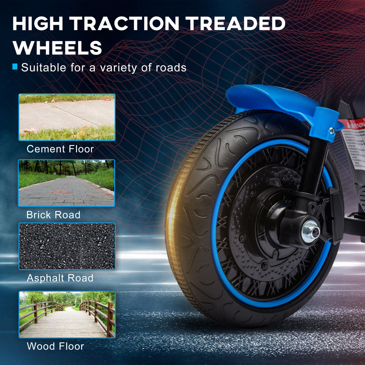 6V Kids Motorcycle with Training Wheels, Foot Pedal, Headlight, Forward/Reverse, Single-Button Start-Toys & Games > Baby & Toddler Toys > Electric Ride-On Toys > Electric Motorcycles-DECOROLALA