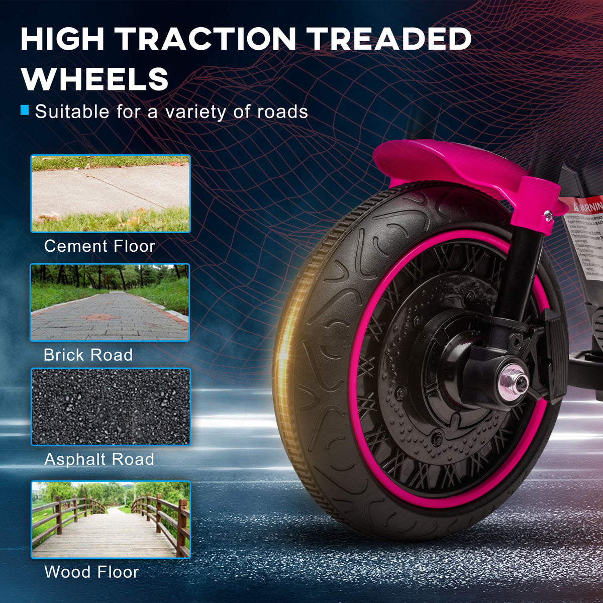 6V Kids Motorcycle with Training Wheels, Foot Pedal, Headlight, Forward/Reverse, Single-Button Start-Toys & Games > Baby & Toddler Toys > Electric Ride-On Toys > Electric Motorcycles-DECOROLALA