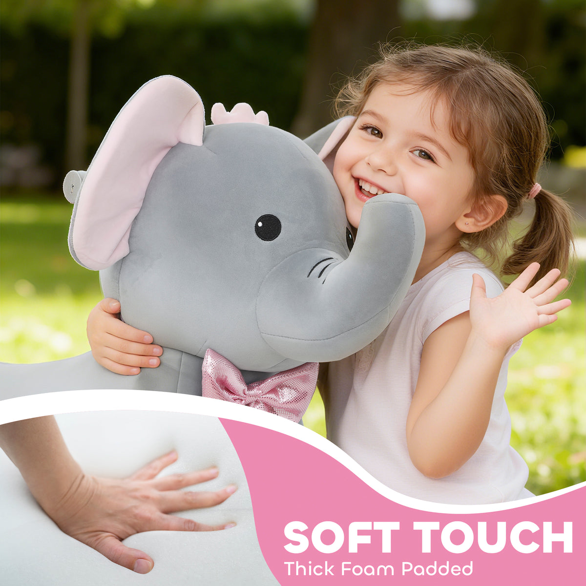 6V Plush Elephant Ride-On Toy for Kids - Grey-Toys & Games > Baby & Toddler Toys > Riding & Rocking Toys > Rocking Horses-DECOROLALA