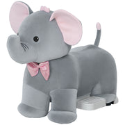 6V Plush Elephant Ride-On Toy for Kids - Grey-Toys & Games > Baby & Toddler Toys > Riding & Rocking Toys > Rocking Horses-DECOROLALA
